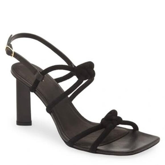 Frame Le Hendrix Suede Slingback Heels Black Size 39 (US 9) EUC Braided Leather - Picture 1 of 11